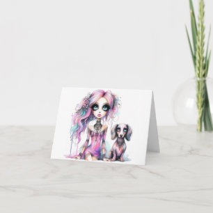 Carte Just a Girl and Her Dachshund Dog Card