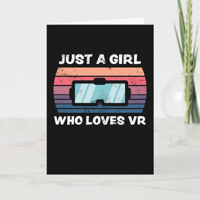 Carte Just a Girl qui aime VR Gaming Virtual Reality (Devant)