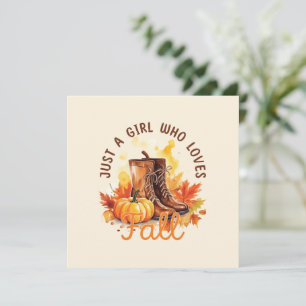 Carte Just A Girl Who Love Fall - Cosy Autumn Vibes