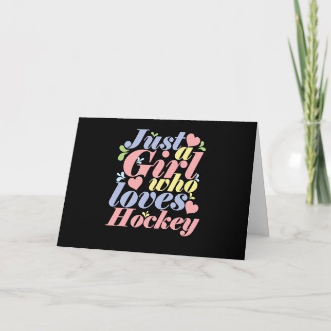 Carte Just a girl who loves hockey (Devant)