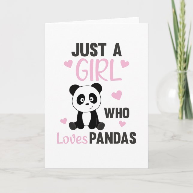 Carte Just A Girl who Loves Pandas - Sweet Panda (Devant)