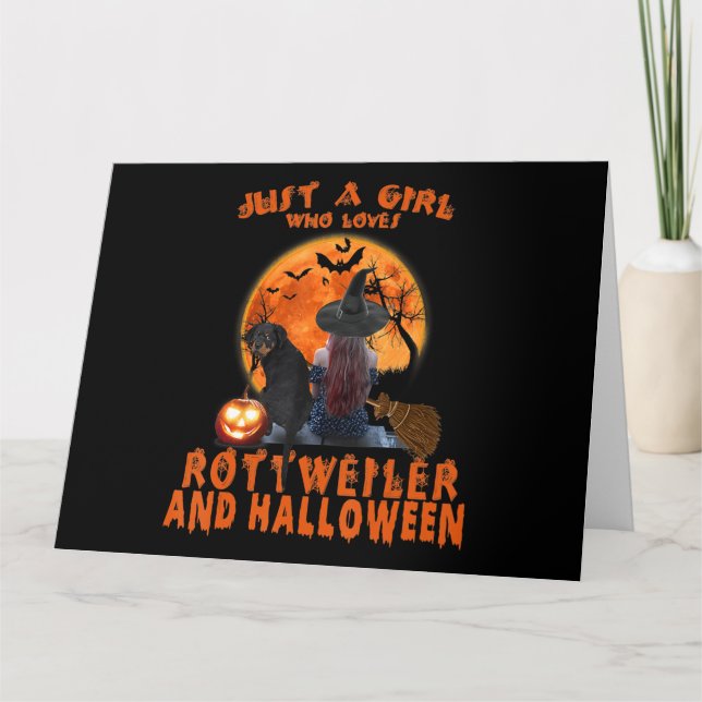 Carte Just A Girl Who Loves Rottweiler Dog And Halloween (Devant)