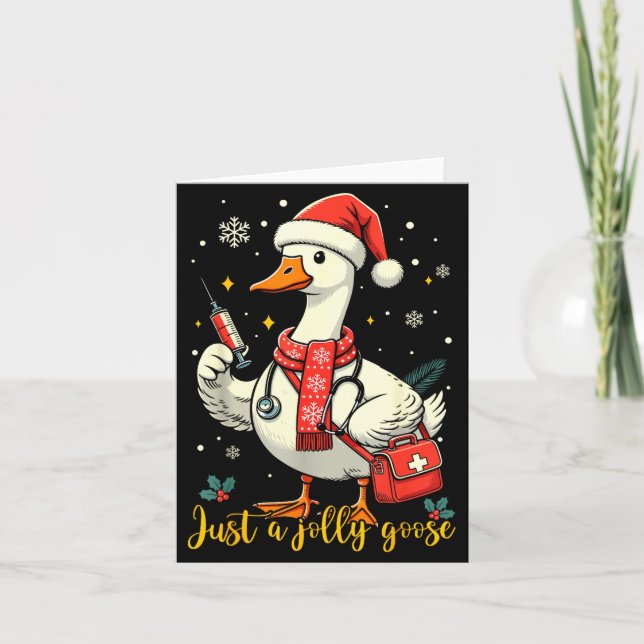 Carte Just A Jolly Goose Nurse Christmas Funny Goose Nur (Devant)