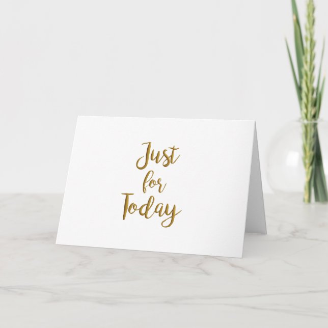 Carte Just for Today recovery quote AA NA slogan (Devant)