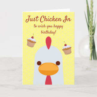 Carte Juste Du Poulet Dans Simple Amusant Jaune Joyeux A