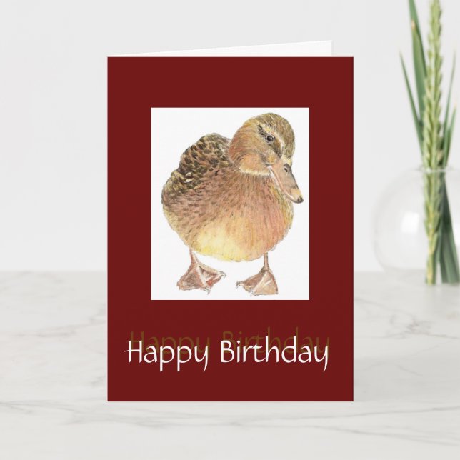 Carte Juste Ducky Amusant Anniversaire mignon Oiseau (Devant)