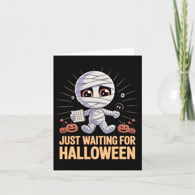 Carte Juste En Attente D'Halloween Drôle Citation D'Hall (Devant)