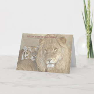Carte Juste lion autour sur votre anniversaire ?