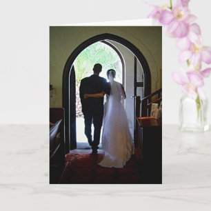 Carte Juste Marié Mariage de l'église photo Félicitation
