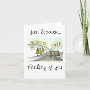 Carte Juste parce que, Art populaire, Arbre aquarelle