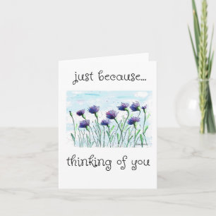 Carte Juste parce que, penser à vous, Blue Asters Art