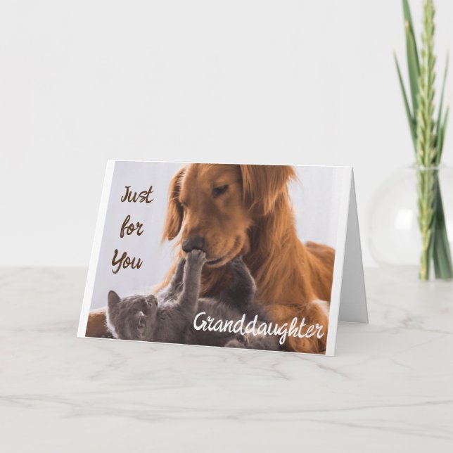 CARTE **JUSTE POUR VOUS GRAND-FILLE** L'ANNIVERSAIRE EST (Devant)