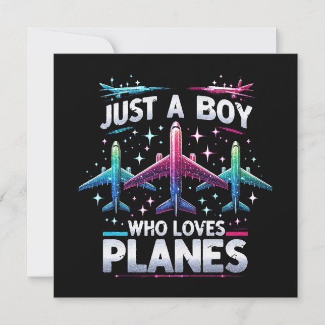 Carte Juste Un Garçon Qui Aime Les Avions (Devant)