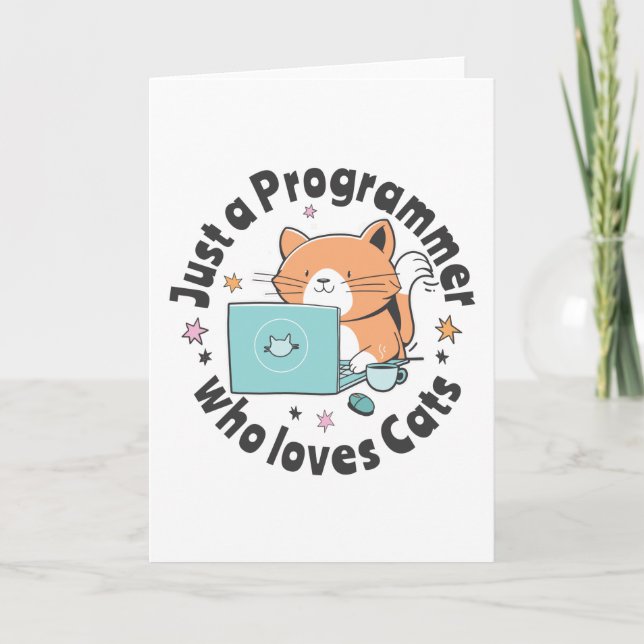 Carte Juste un programmeur qui aime les chats (Devant)