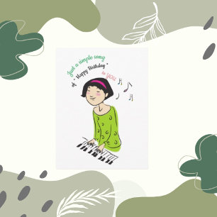 Carte Juste une chanson simple, chant de fille Chanson d