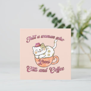 Carte Juste une femme qui aime les chats et le café