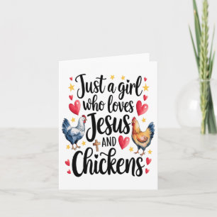 Carte Juste Une Fille Qui Aime Jésus Et Poulet Agritouri