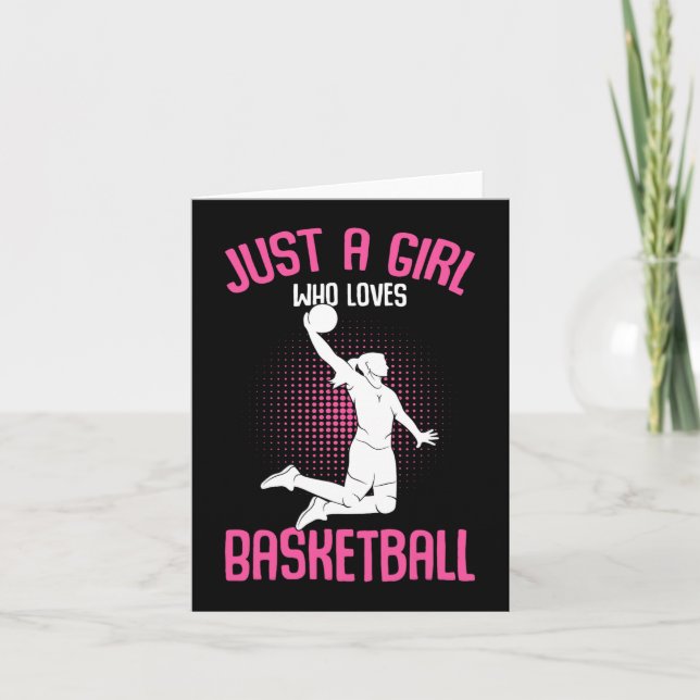 Carte Juste une fille qui aime le basket-ball enfants fi (Devant)