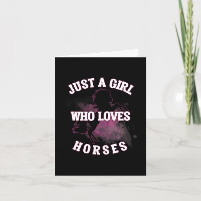 Carte Juste Une Fille Qui Aime Les Chevaux Ride Athlétiq (Devant)