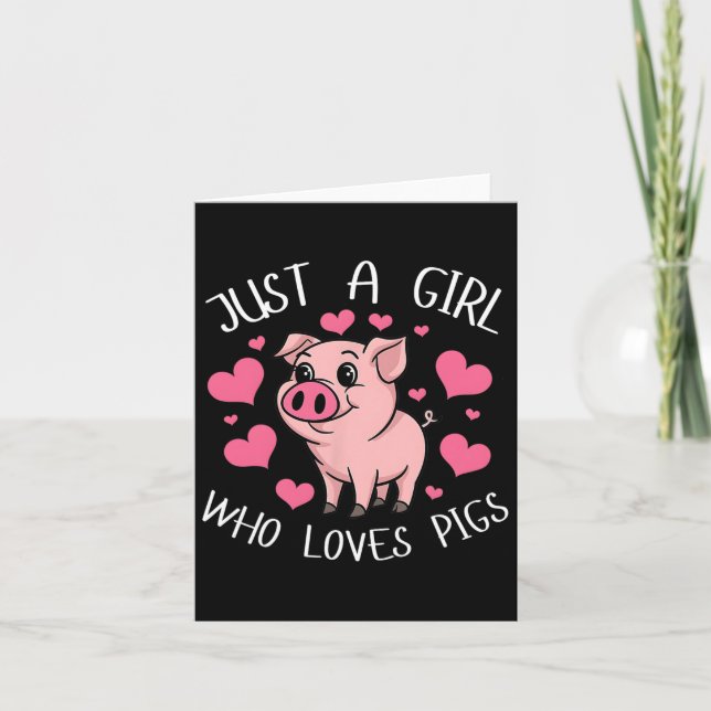 Carte Juste Une Fille Qui Aime Les Coeurs Roses Coeurs L (Devant)