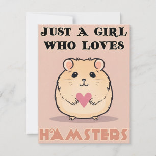 Carte Juste une fille qui aime les hamsters, joli hamste