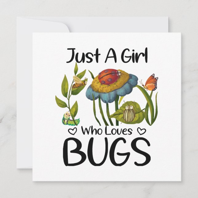 Carte Juste une fille qui aime les insectes (Devant)