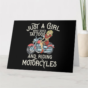 Carte Juste Une Fille Qui Aime Les Motos Drôle Art Gift.