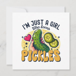 Carte Juste une fille qui aime les pickles - Vegan drôle