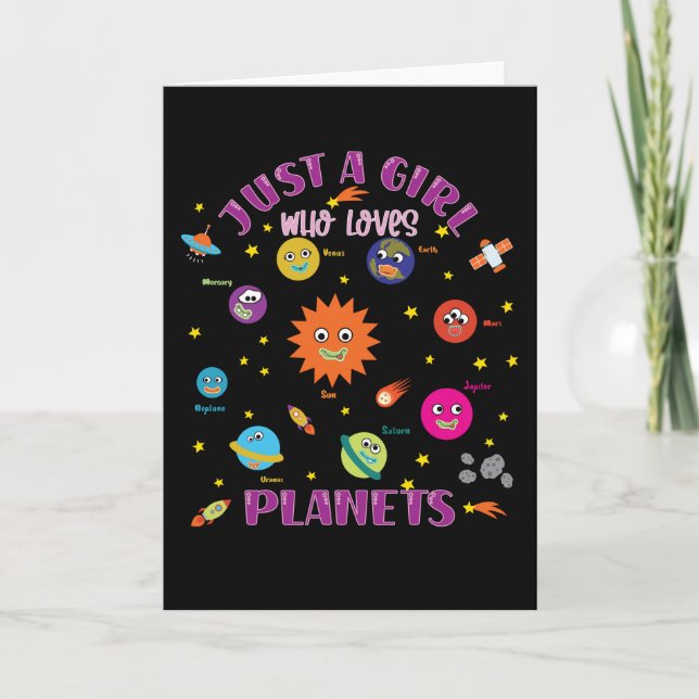 Carte Juste une fille qui aime les planètes système sola (Devant)