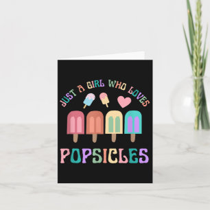 Carte Juste Une Fille Qui Aime Les Popsicles Été Mignonn