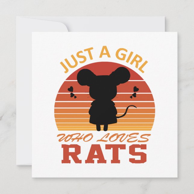 Carte Juste une fille qui aime les rats (Devant)