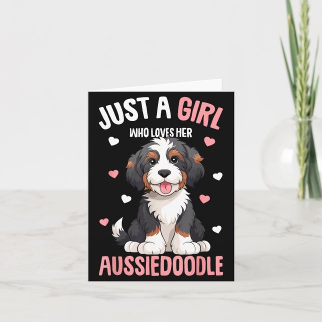 Carte Juste Une Fille Qui Aime Son Aussiedoodle Aussie D (Devant)