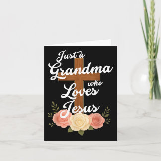 Carte Juste une grand-mère qui aime Jésus Croix chrétien