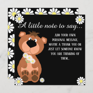 Carte Juste Une Note Pour Dire Mignonne Ours