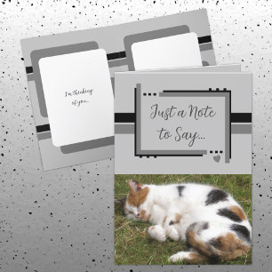 Carte Juste une note pour dire photos de chat noir gris