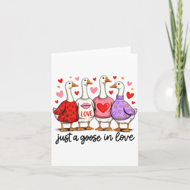 Carte Juste une oie amoureuse Coquette de la Saint-Valen (Devant)