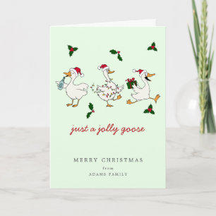 Carte Juste une oie joyeuse Santa Noël