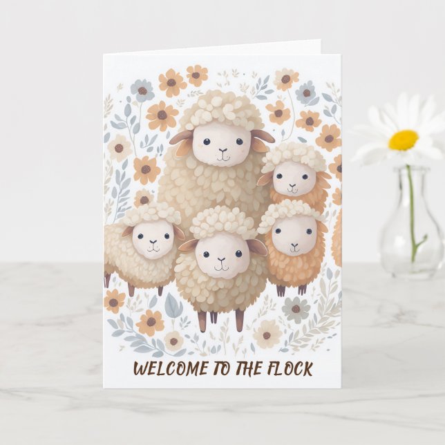 Carte JW Baptism Card, Bienvenue à Flock, JW Greeting (Petite plante)