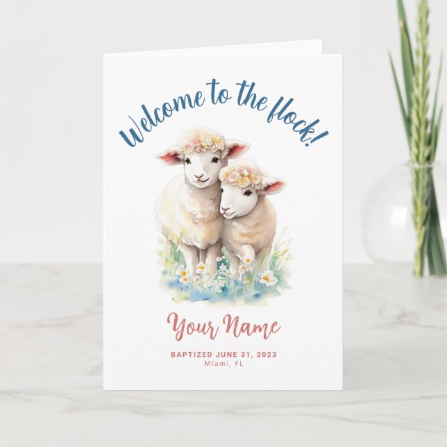 Carte JW Baptism Card, Bienvenue à Flock, JW Greeting (Devant)