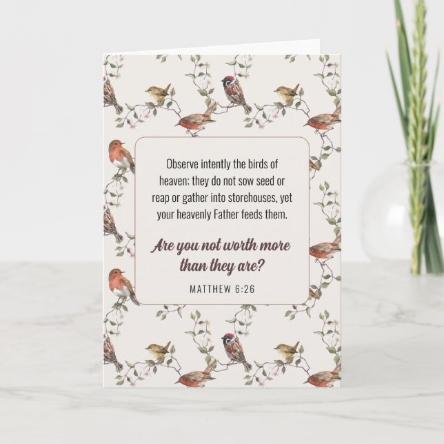 Carte JW Card, Matthew 6:26 | Salutation JW (Devant)