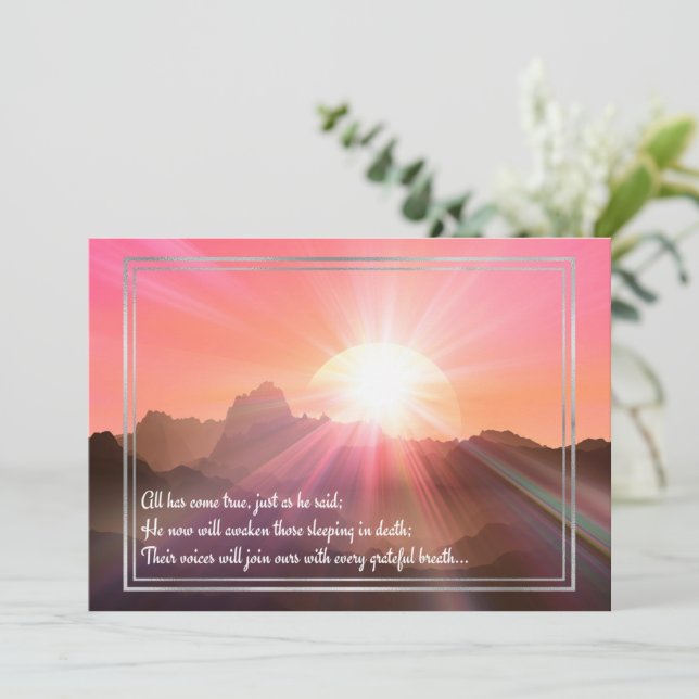 Carte JW Sympathy Pink Sunrise (Debout devant)