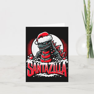 Carte Kaiju Noël Santazilla Monstre Japonais Dinosaure