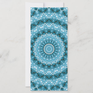 Carte Kaleidoscope / Mandala bleu clair
