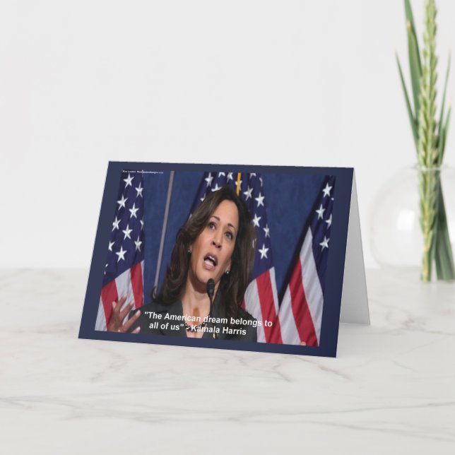 Carte Kamala Harris & American Dream Quota Greetingcard (Devant)
