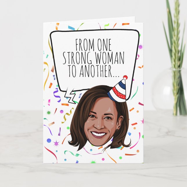 Carte Kamala Harris Anniversaire : D'une femme forte (Devant)