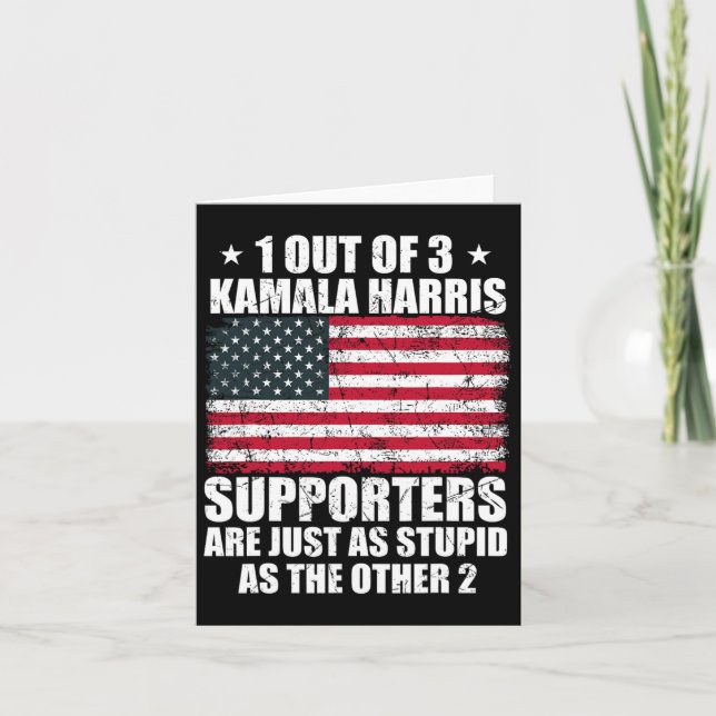 Carte Kamala Harris Stupide plaisanterie Drapeau América (Devant)
