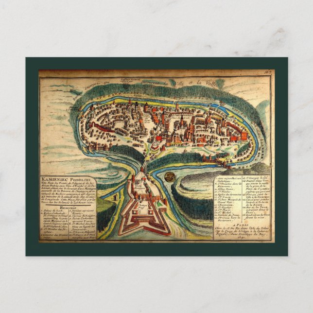 Carte Kamianets Podilskyi 1691 (Devant)