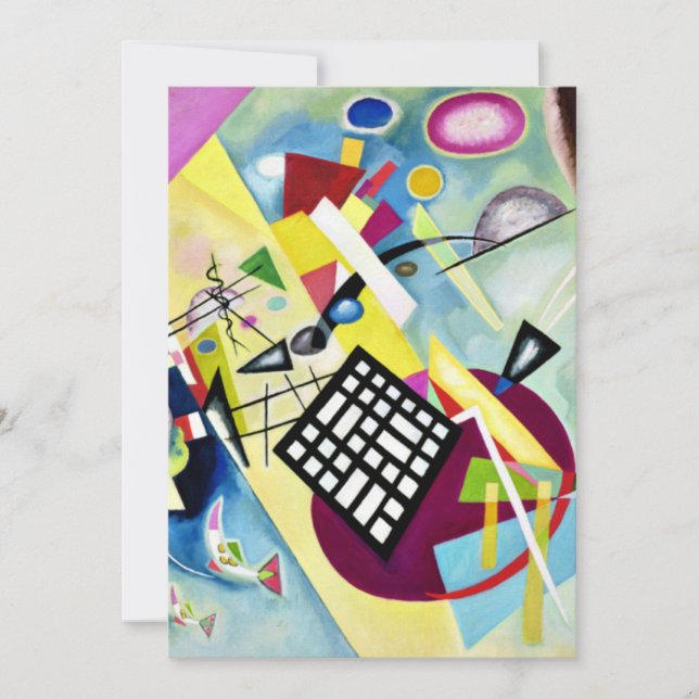 Carte Kandinsky - Black Grid, art abstrait populaire, (Devant)