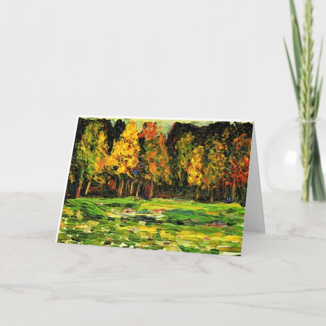 Carte Kandinsky - Bordure de forêt, peinture colorée, (Devant)