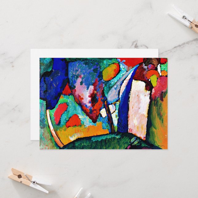 Carte Kandinsky - La cascade, des oeuvres colorées, (Devant/Arrière en situation)